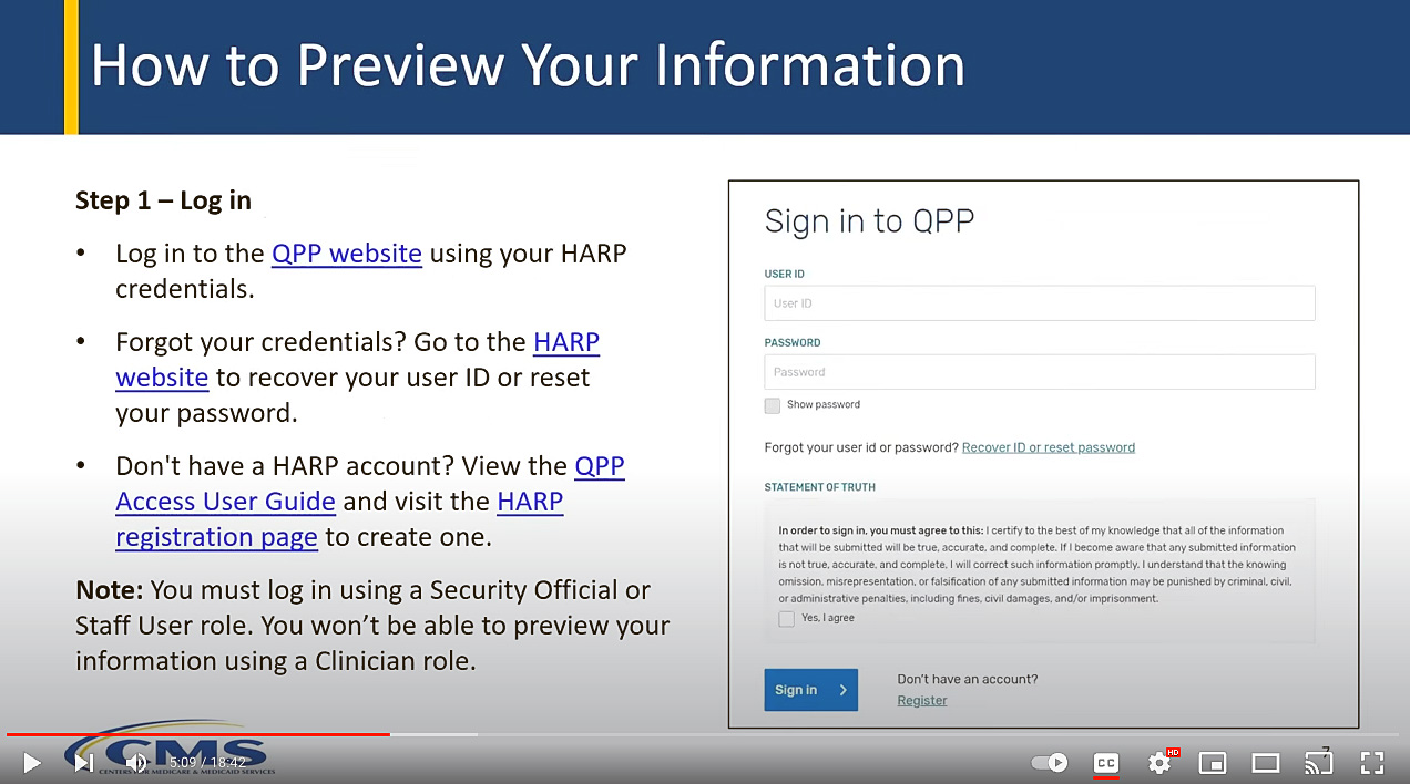 How to preview your information